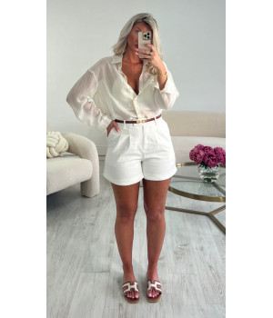 Old money white linen shorts