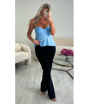 Blue cotton corset top