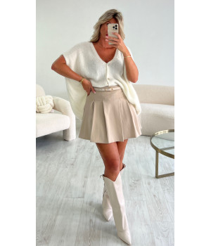 Beige skater short skirt