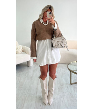 Loose marl choco sweater