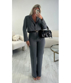 High waist heather gray pants