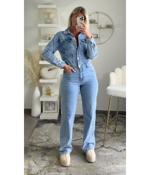 Combipantalon denim bleu...