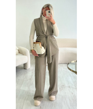 Taupe mottled blazer set