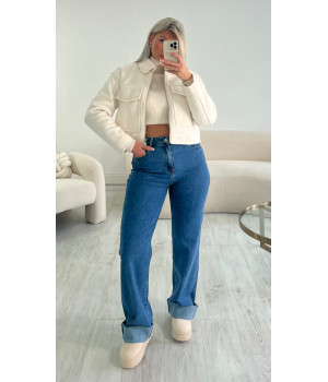 Jeans ourlets wide large brut