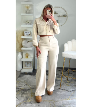 Ensemble veste cargo beige...