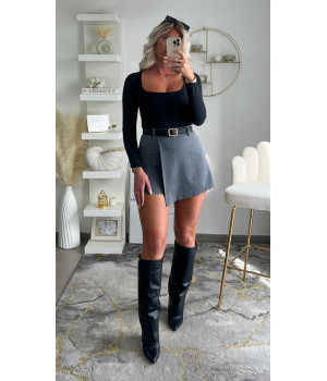 Jupe short gris chiné