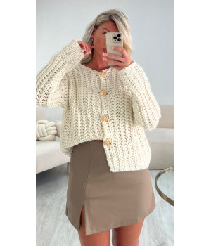 Creamy gold button jumper