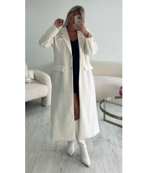 Manteau long droit blanc