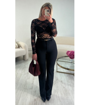 Black high-waisted trousers