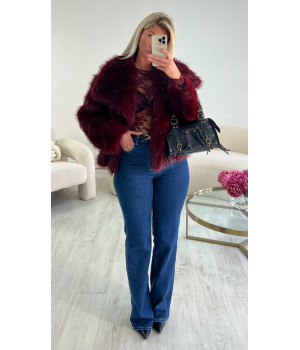 Burgundy vegan fur