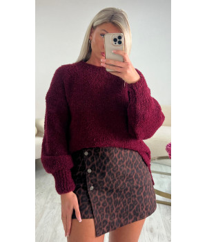 Pull loose bouclette cerise