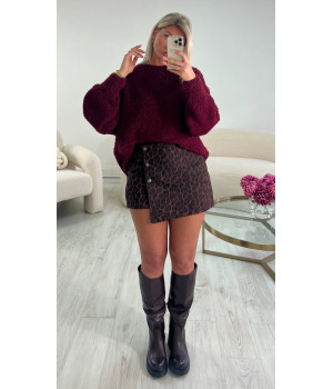 Jupe short leopard jeans