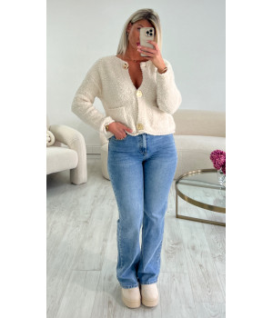 Creamy sweater/gilet with...