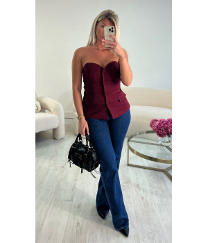 Burgundy bustier top