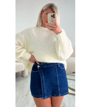 Pull loose bouclette blanc