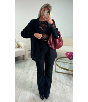 Black high-waisted trousers