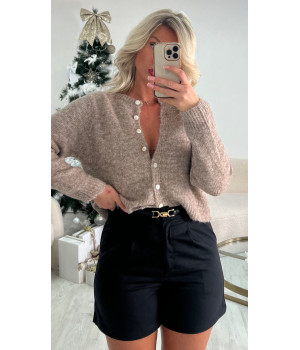 Pull/gilet taupe chiné