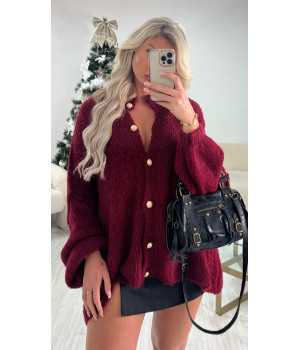 Burgundy sweater/gilet with...