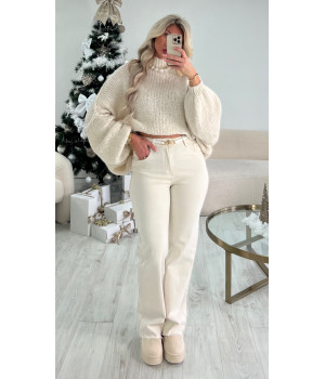 Pull beige oversize