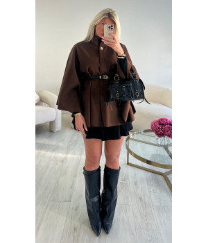 Belted choco cape