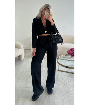 Short black blazer set