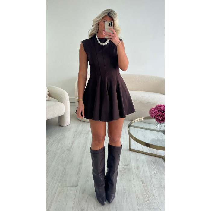 Robe courte marron