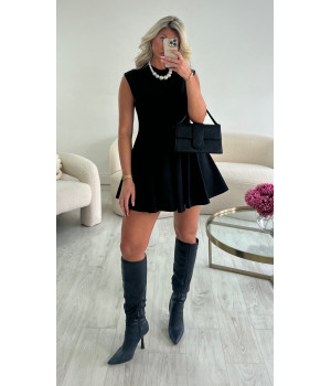 Black sleeveless peplum dress