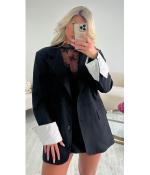 Black oversized shirt blazer