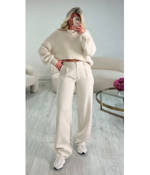 Pantalon tailleur beige