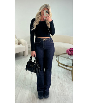 Wide leg stretch jeans