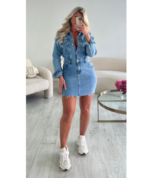 Blue cotton jeans dress