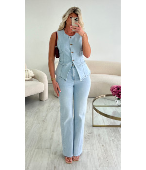 Light blue denim bolero top