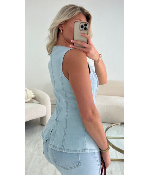 Haut jeans bleu clair