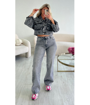 Jeans droit gris