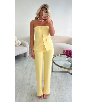 Yellow high-waisted trousers