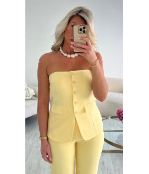 Yellow bustier top