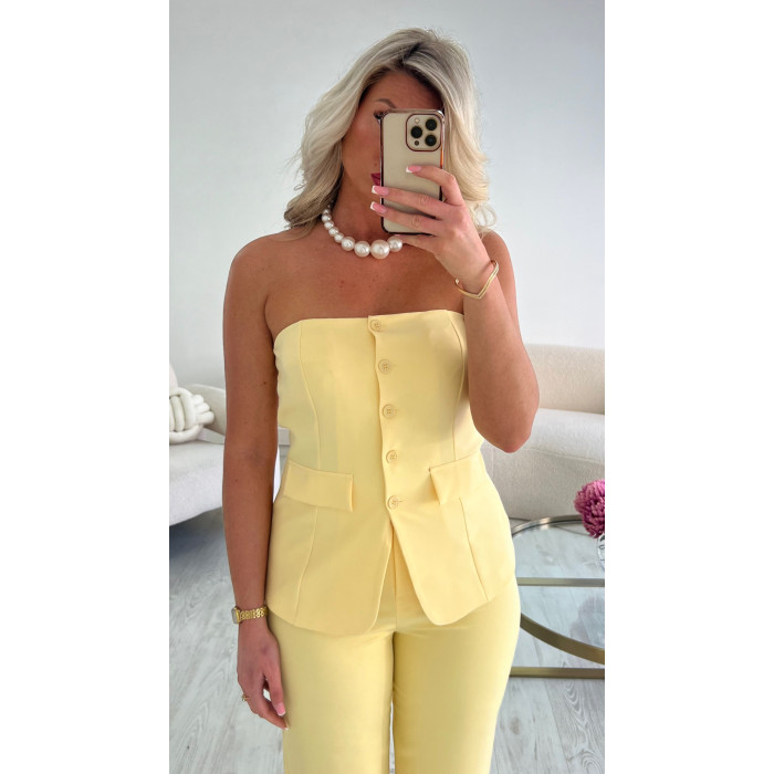 Top bustier jaune