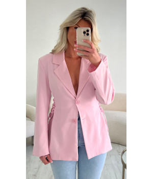 Blazer lacets rose pastel