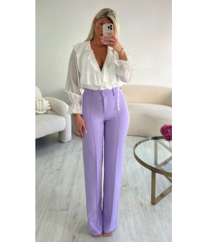 lila high-waisted trousers