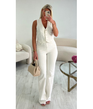 White denim bolero top