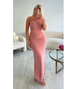 Robe asymétrique tulle rose