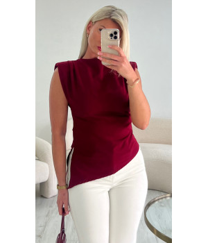 Burgundy top with...