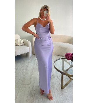 lila satin long dress